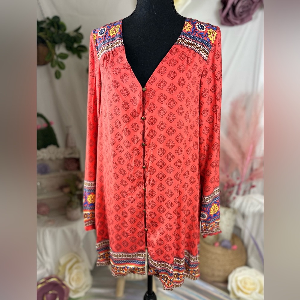 💓 MINKPINK 💓 Boho Queen Orange Print Dress. Size XS. NWOT